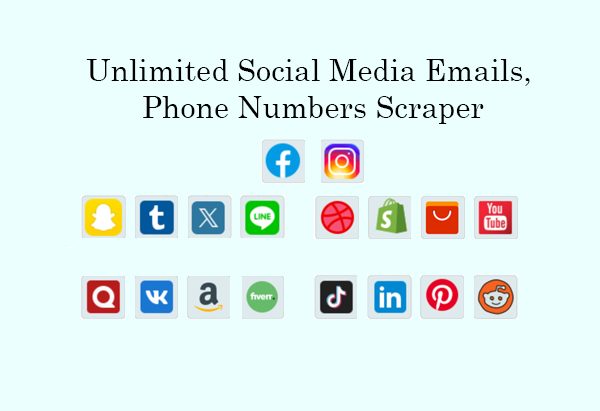 Social Media Emails, Phone Numbers Scraper